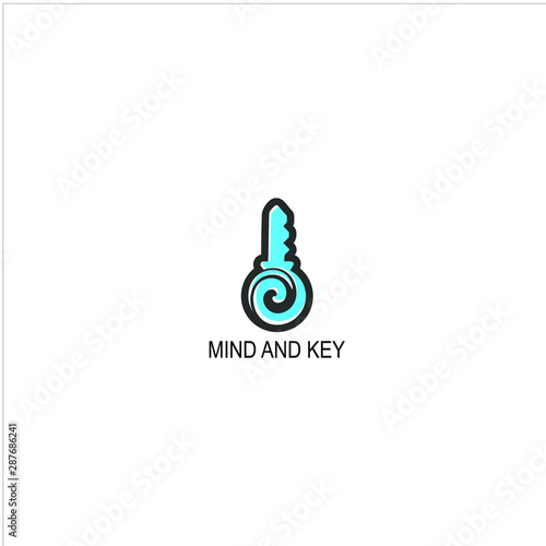 Mind and key logo design element
