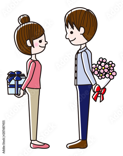 プレゼントを贈りあう夫婦