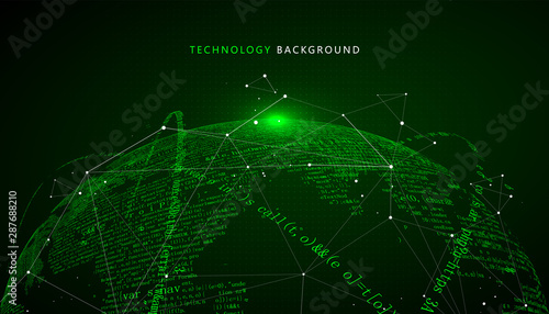 The Earth is made up of digital codes., a sense of science and technology abstract graphics.