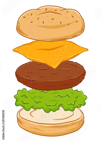 Burger Deconstruct Doodle