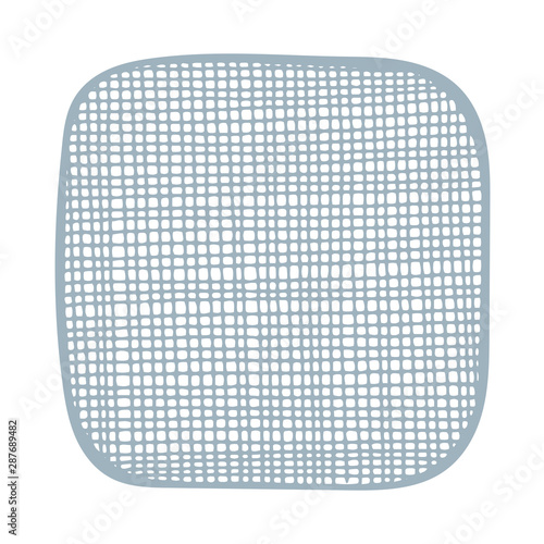 Rectangle. Hand drawn square. Sketch drawing hatched rectangle. Part of set.