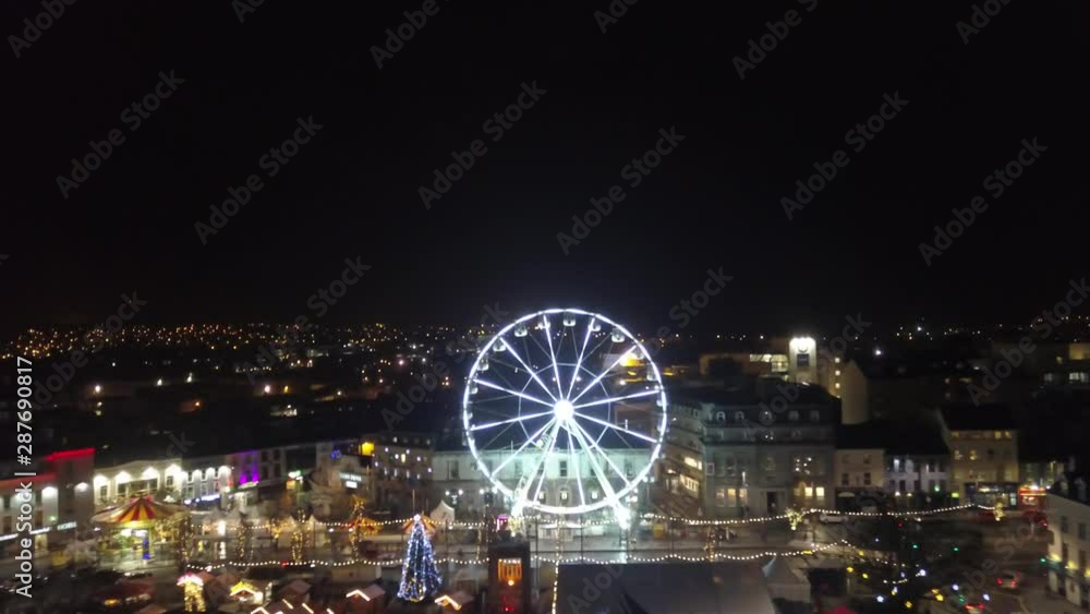 Drone of Christmas Market in Galway City in 4K Drone of Christmas Market in Galway City in 4K