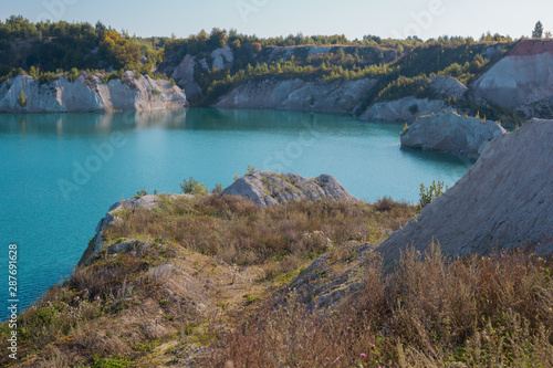 chalk quarry in Belarus in summer