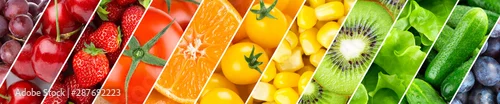 Obraz  z motywem Background of fruits, vegetables and berries