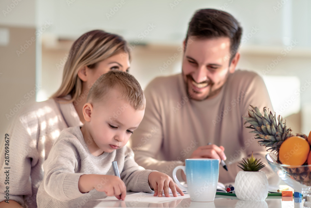 Family drawing at home Family drawing at home
