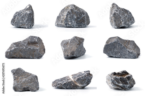 Group of Stones collection with soft shadow on white background.