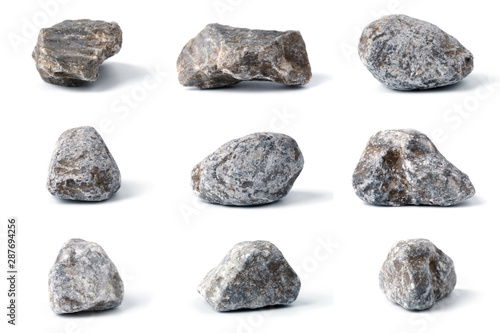 Group of Stones collection with soft shadow on white background.