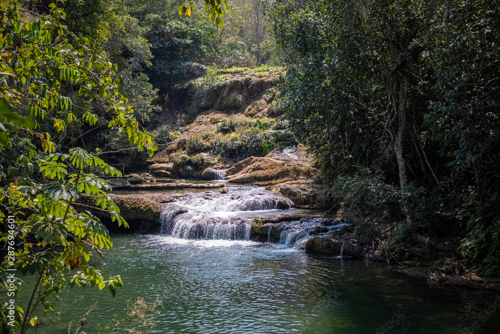 waterfalls in the middle of the brazilian jungle