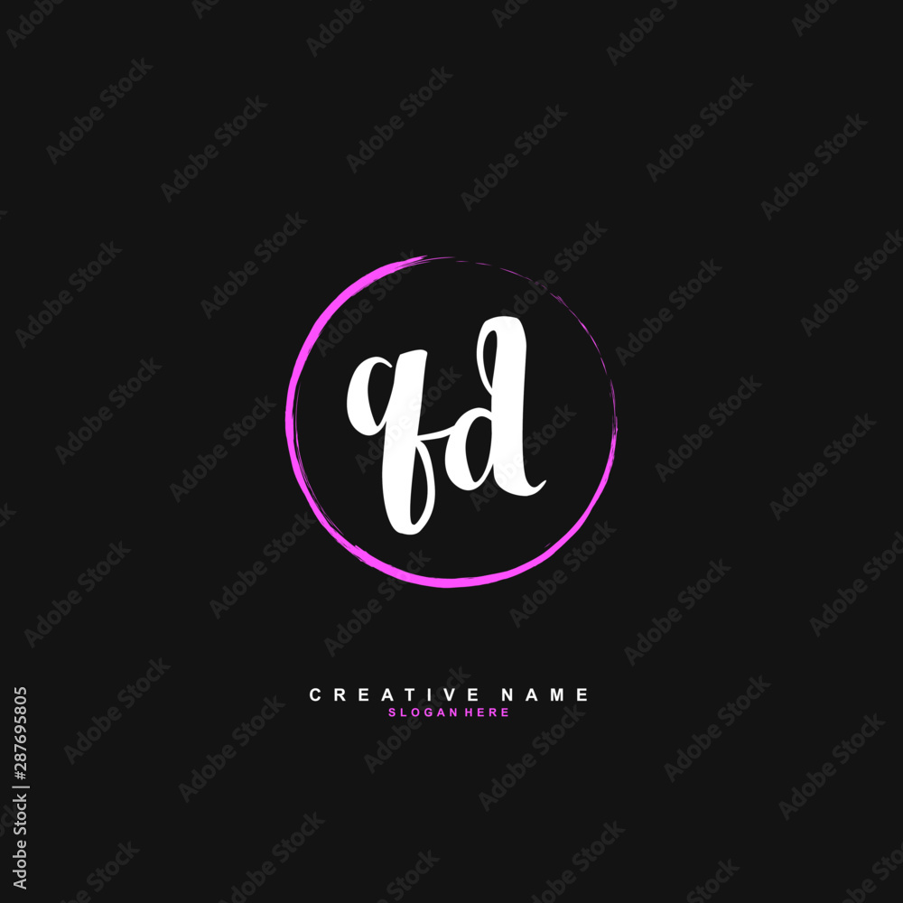 Obraz premium Q D QD Initial logo template vector. Letter logo concept with background template.