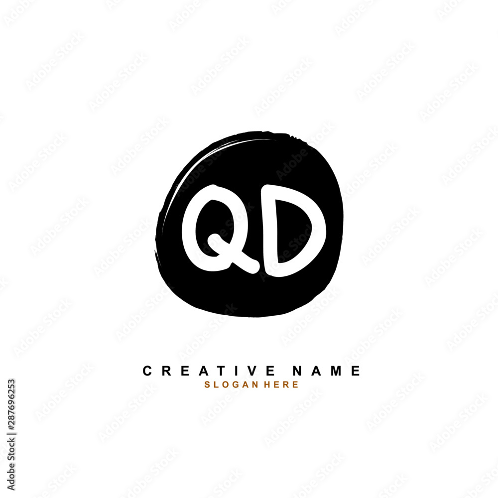 Q D QD Initial logo template vector. Letter logo concept with background template.
