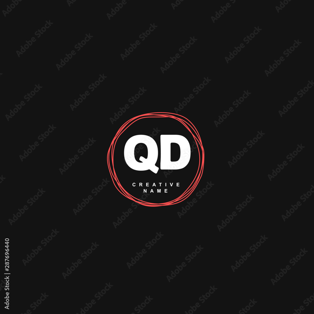 Q D QD Initial logo template vector. Letter logo concept with background template. Q D QD Initial logo template vector. Letter logo concept with background template.