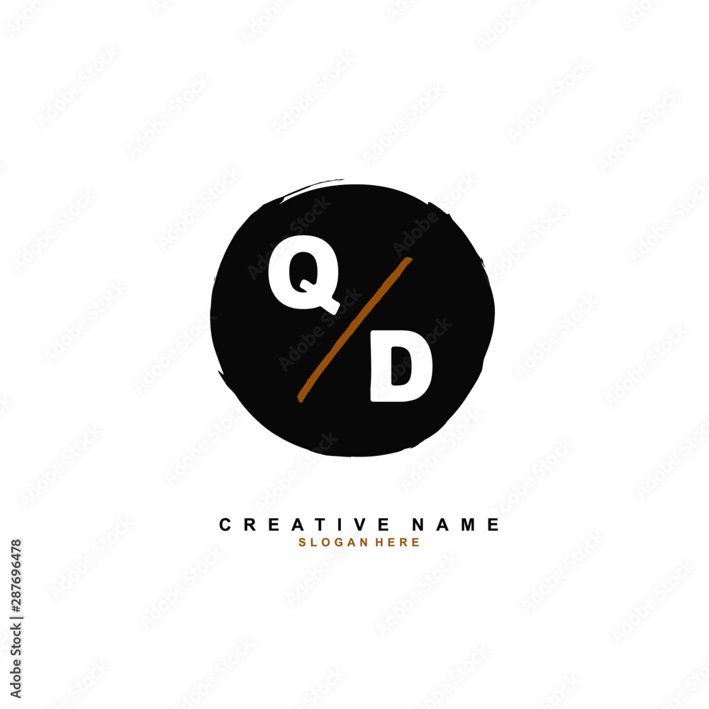 Q D QD Initial logo template vector. Letter logo concept with background template.
