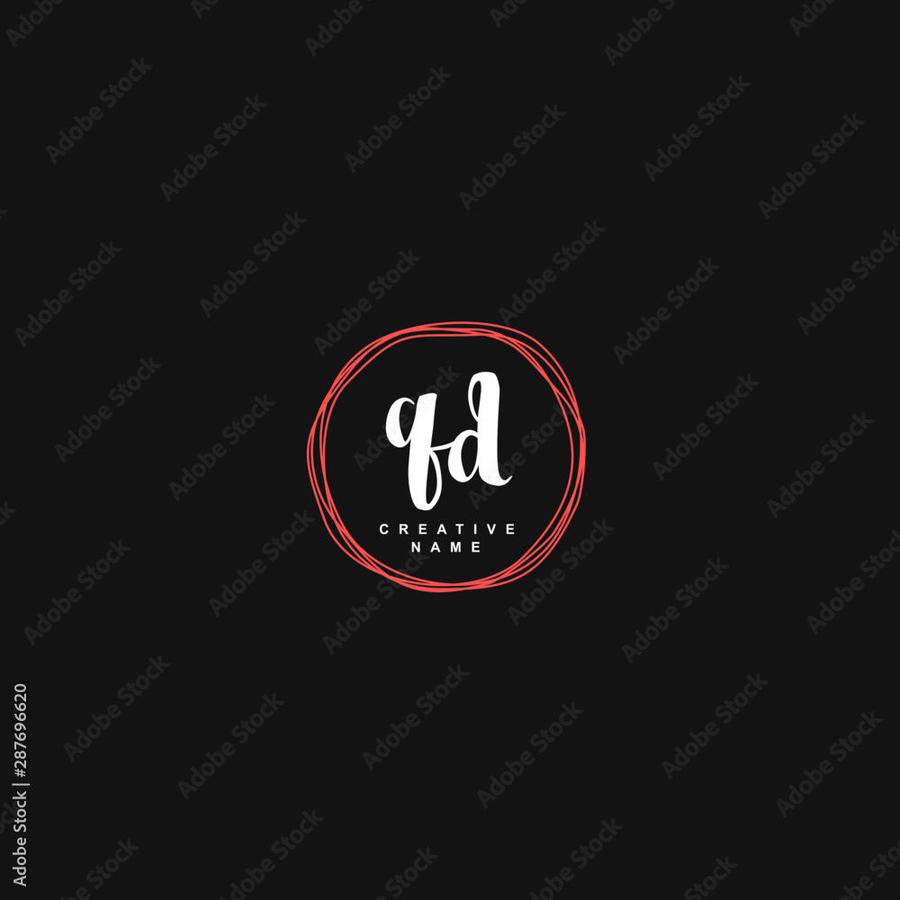 Q D QD Initial logo template vector. Letter logo concept with background template. Q D QD Initial logo template vector. Letter logo concept with background template.