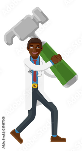 A black doctor cartoon char...