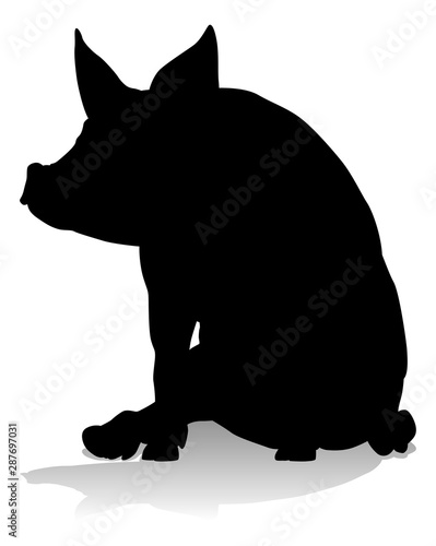 A pig silhouette farm animal graphic