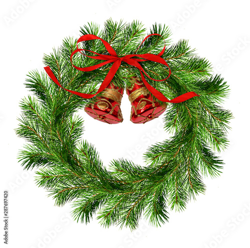 Christmas wreath from pine ...