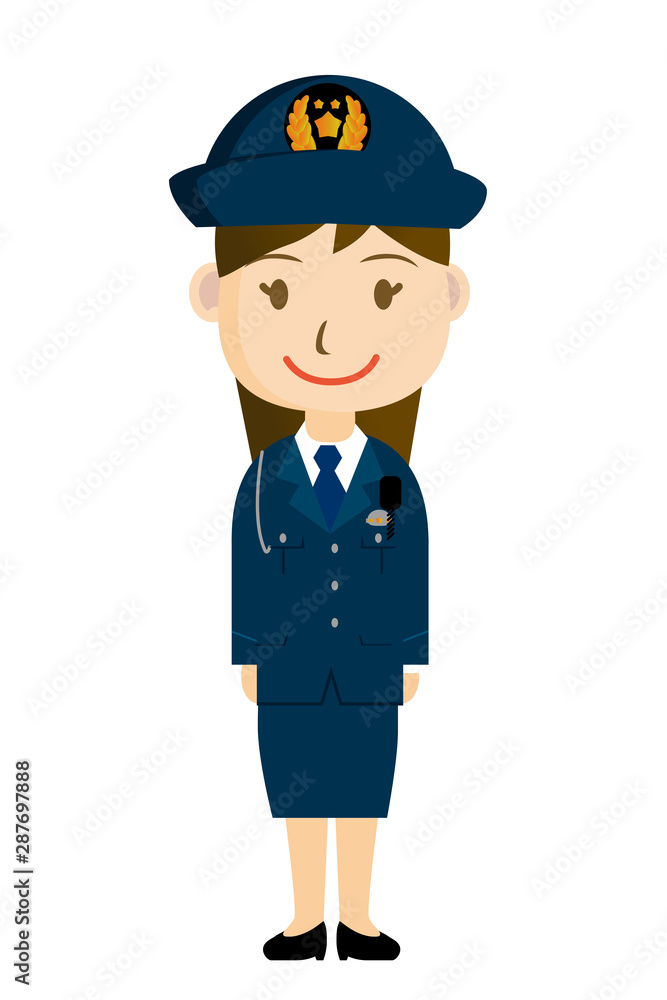警察官 警官 書類を持つお巡りさんの全身イラスト アイコン 女性 笑顔2 白背景 Illustration Of Police Officer Stock Vector Adobe Stock 警察官 警官 書類を持つお巡りさんの全身イラスト アイコン 女性 笑顔2 白背景 Illustration Of Police Officer Stock Vector Adobe Stock