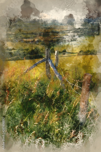 Digital watercolor painting...