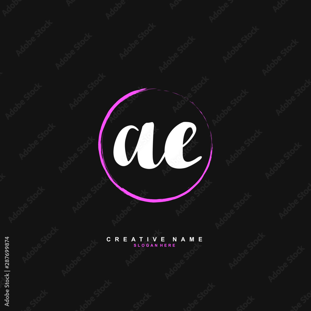 A E AE Initial logo template vector. Letter logo concept with background template.