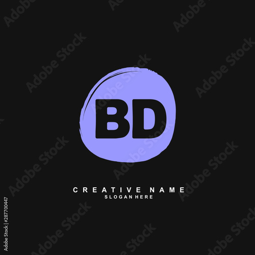 B D BD Initial logo template vector. Letter logo concept with background template.