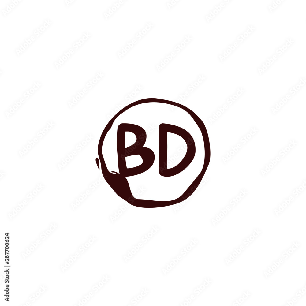B D BD Initial logo template vector. Letter logo concept with background template.