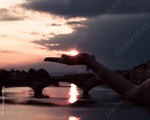 Tramonto sui ponti di Firenze