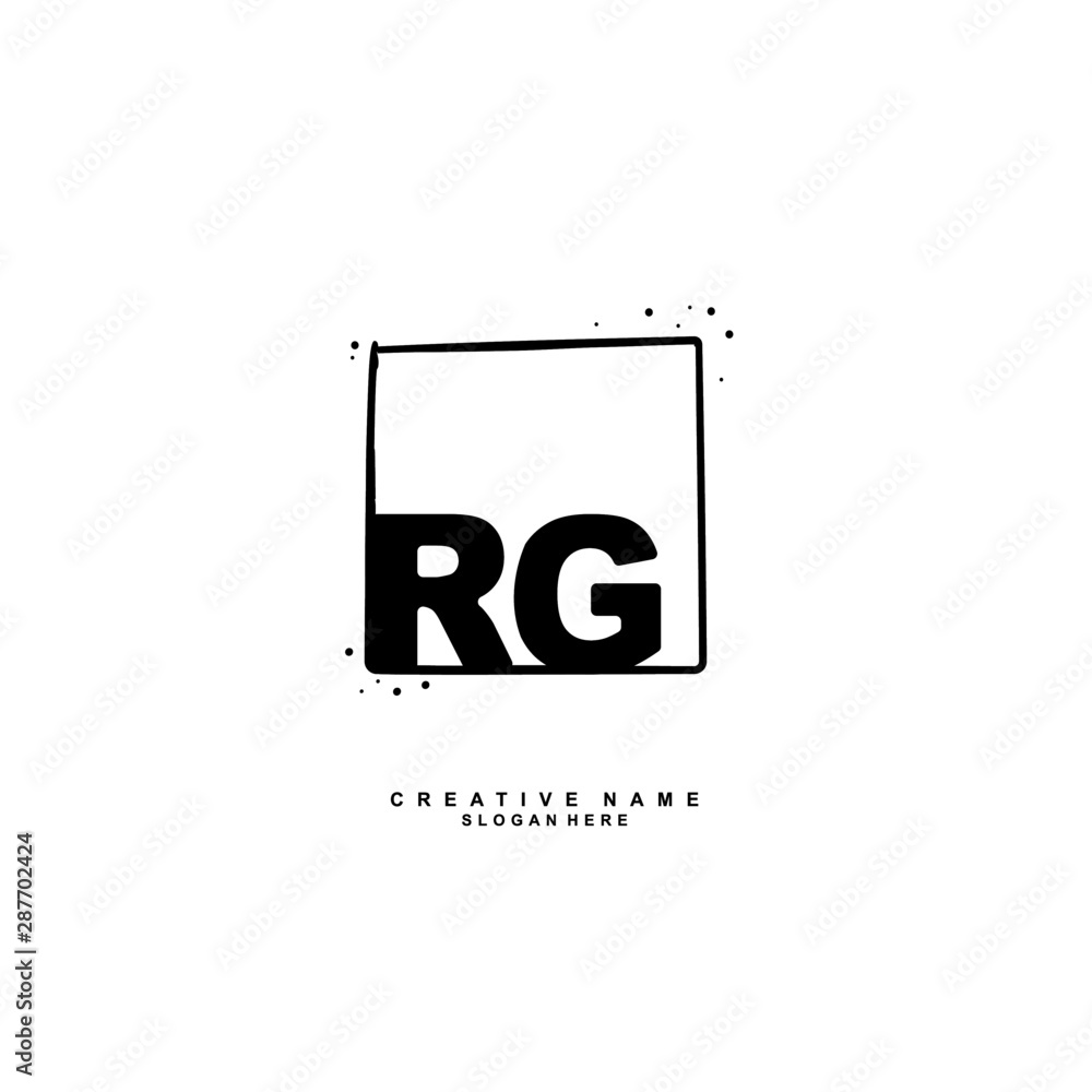 Obraz premium R G RG Initial logo template vector. Letter logo concept with background template.