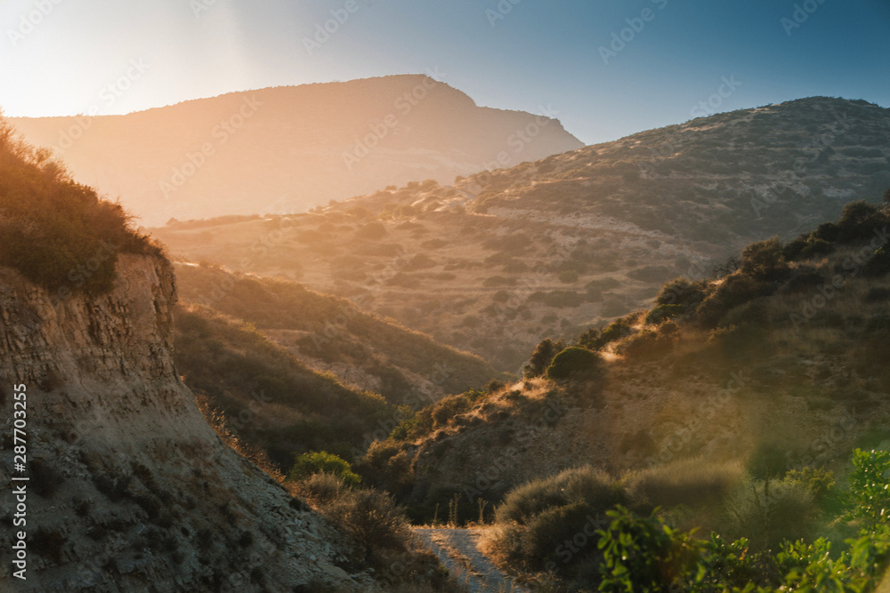 Obraz premium Sunset at the Cyprus mountain