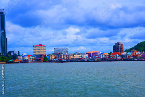 The city borders the sea in Thailand.
