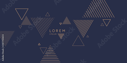 Abstract geometric background with triangles in minimalistic style. photo
