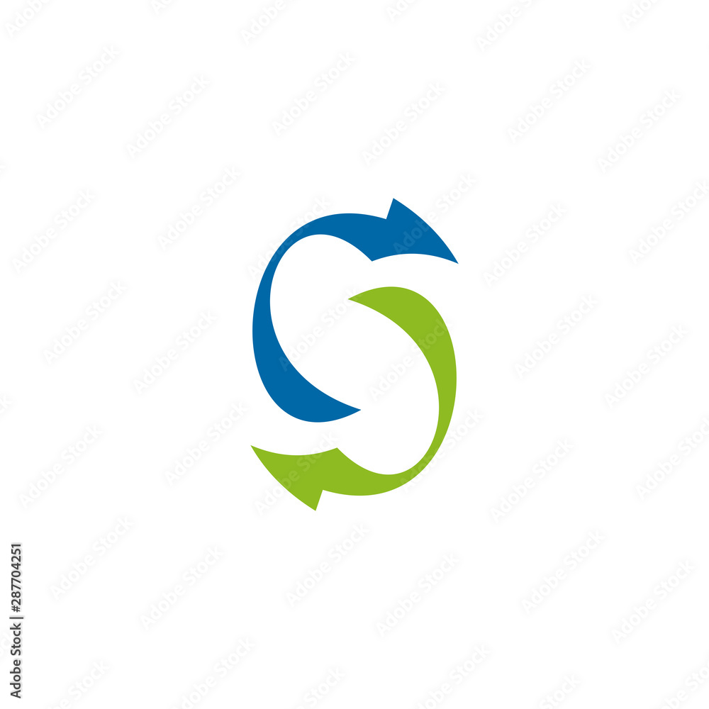 Fototapeta premium S letter arrow initial logo design vector template