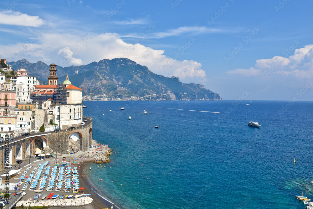 Landscape of the Amalfi coast in Italy