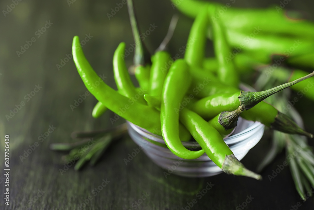 Hot green pepper. Chilean pepper on a black. Hot green pepper. Chilean pepper on a black.