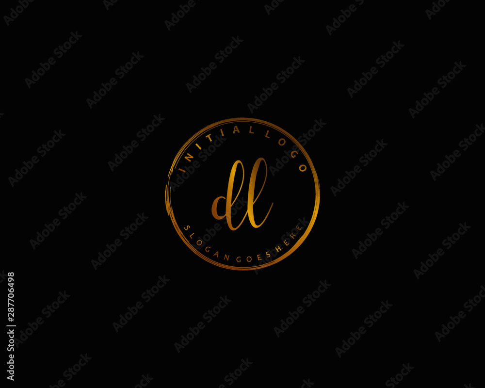 DL Initial handwriting logo vector DL Initial handwriting logo vector