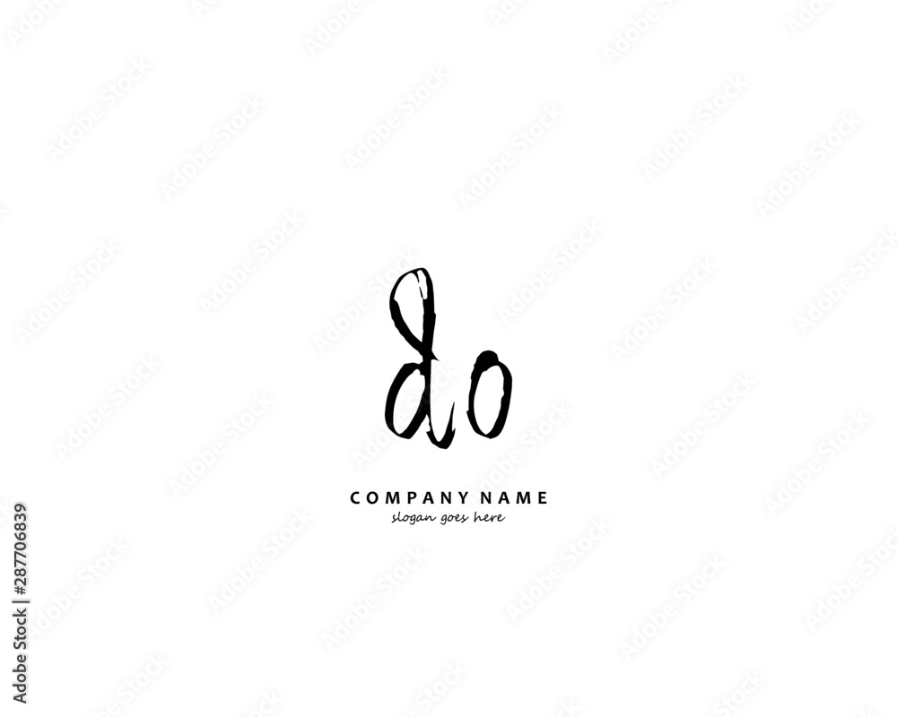 DO Initial handwriting logo vector DO Initial handwriting logo vector