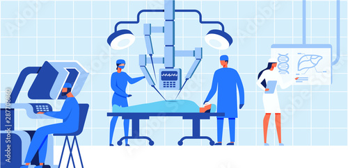 Robotic Surgery Medical Operation for Patient.