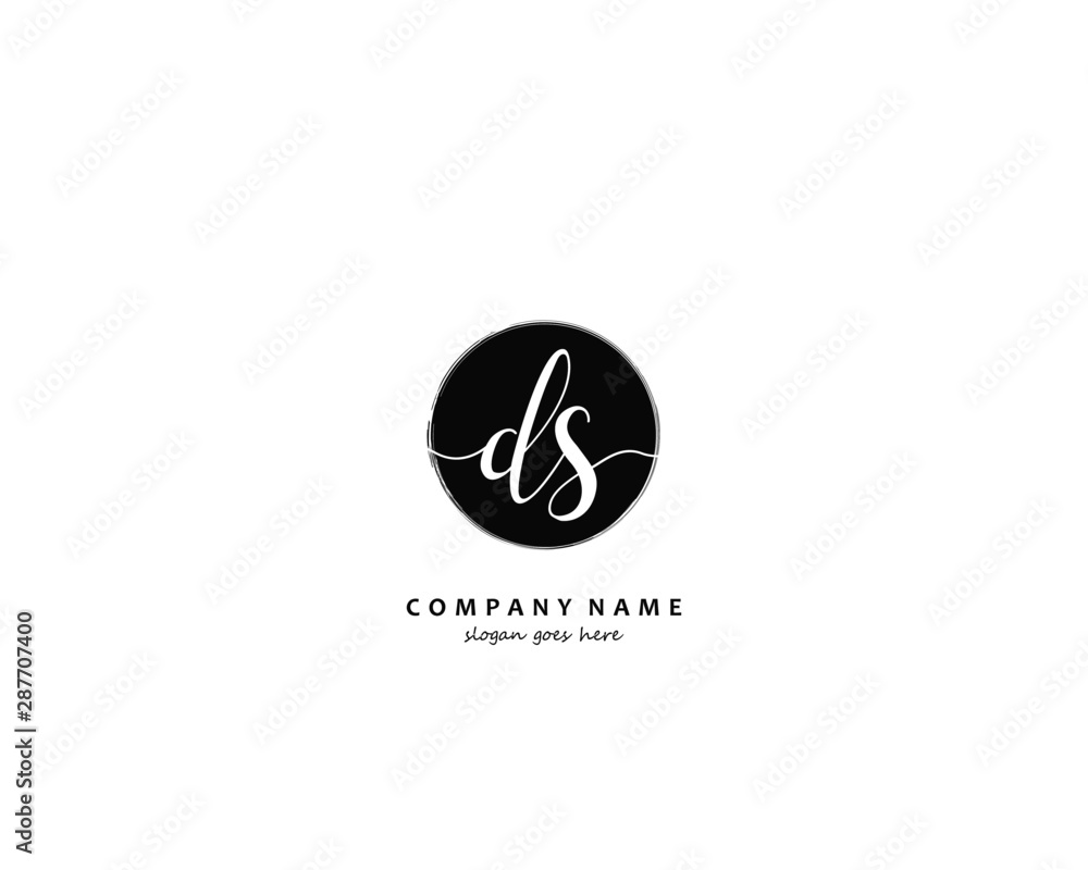 DS Initial handwriting logo vector DS Initial handwriting logo vector