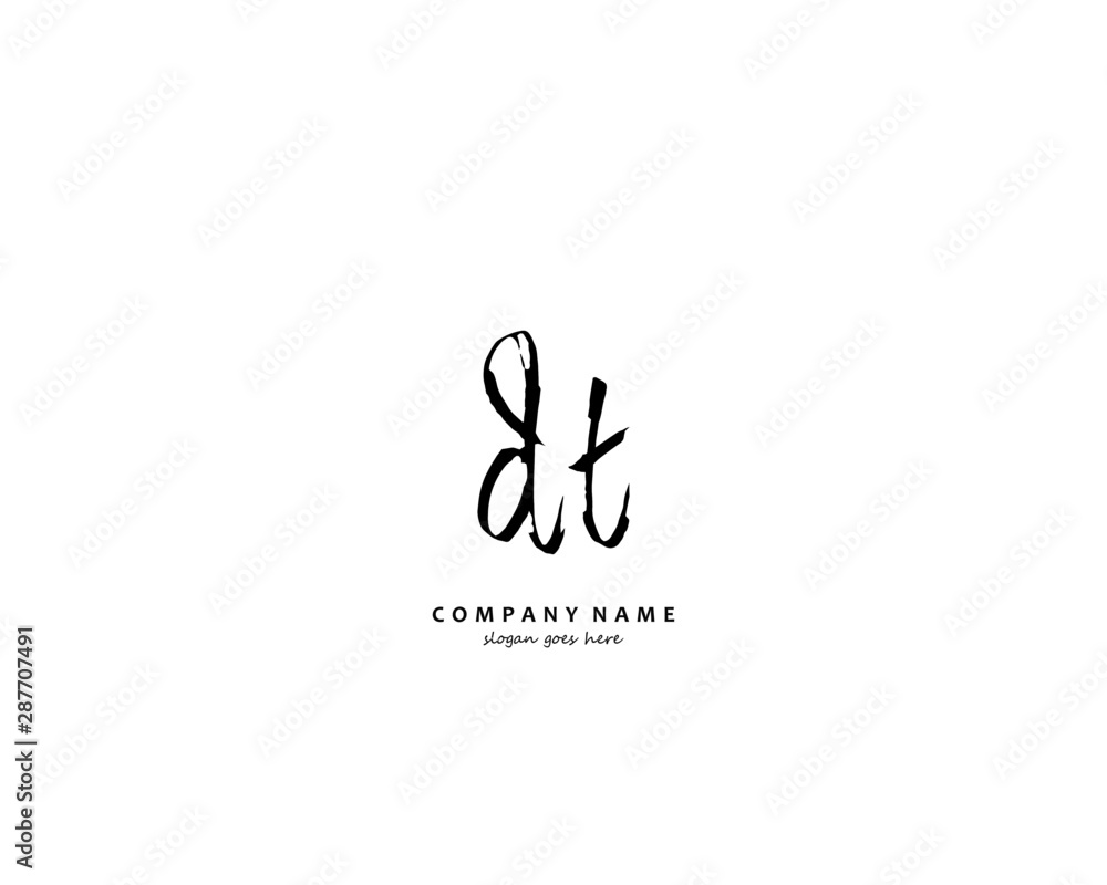 DT Initial handwriting logo vector DT Initial handwriting logo vector