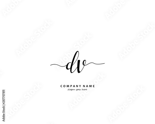 DV Initial handwriting logo vector