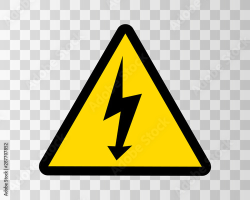 Danger sign electricity. Hazard warning sign. Vector graphics.