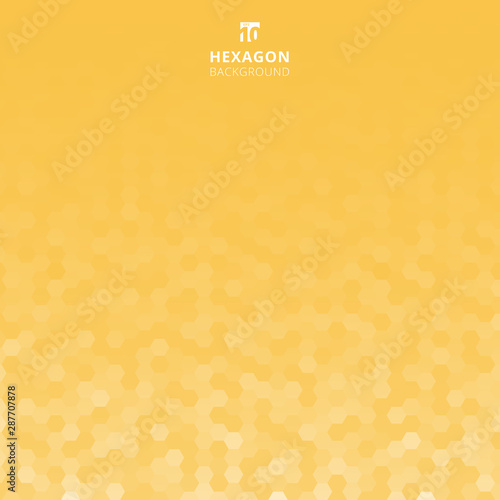 Abstract yellow hexagon pattern. Geometric mosaic background with hexagon element.