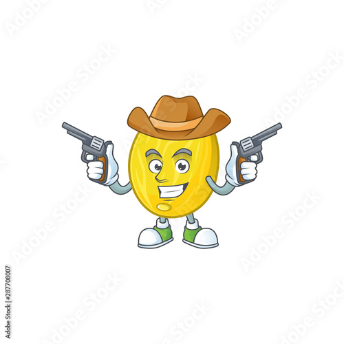 Cowboy melon cartoon character for dessert mascot