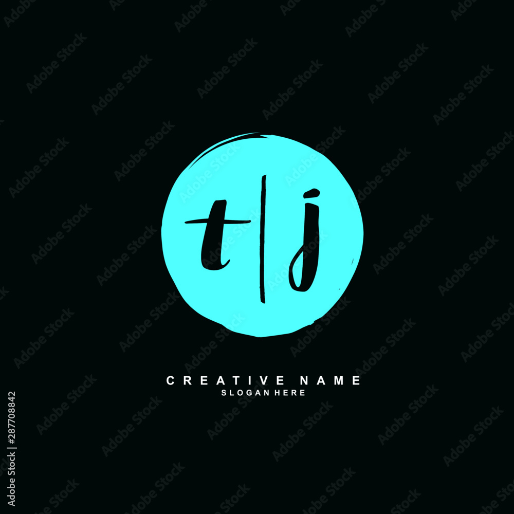 T J TJ Initial logo template vector. Letter logo concept with background template.