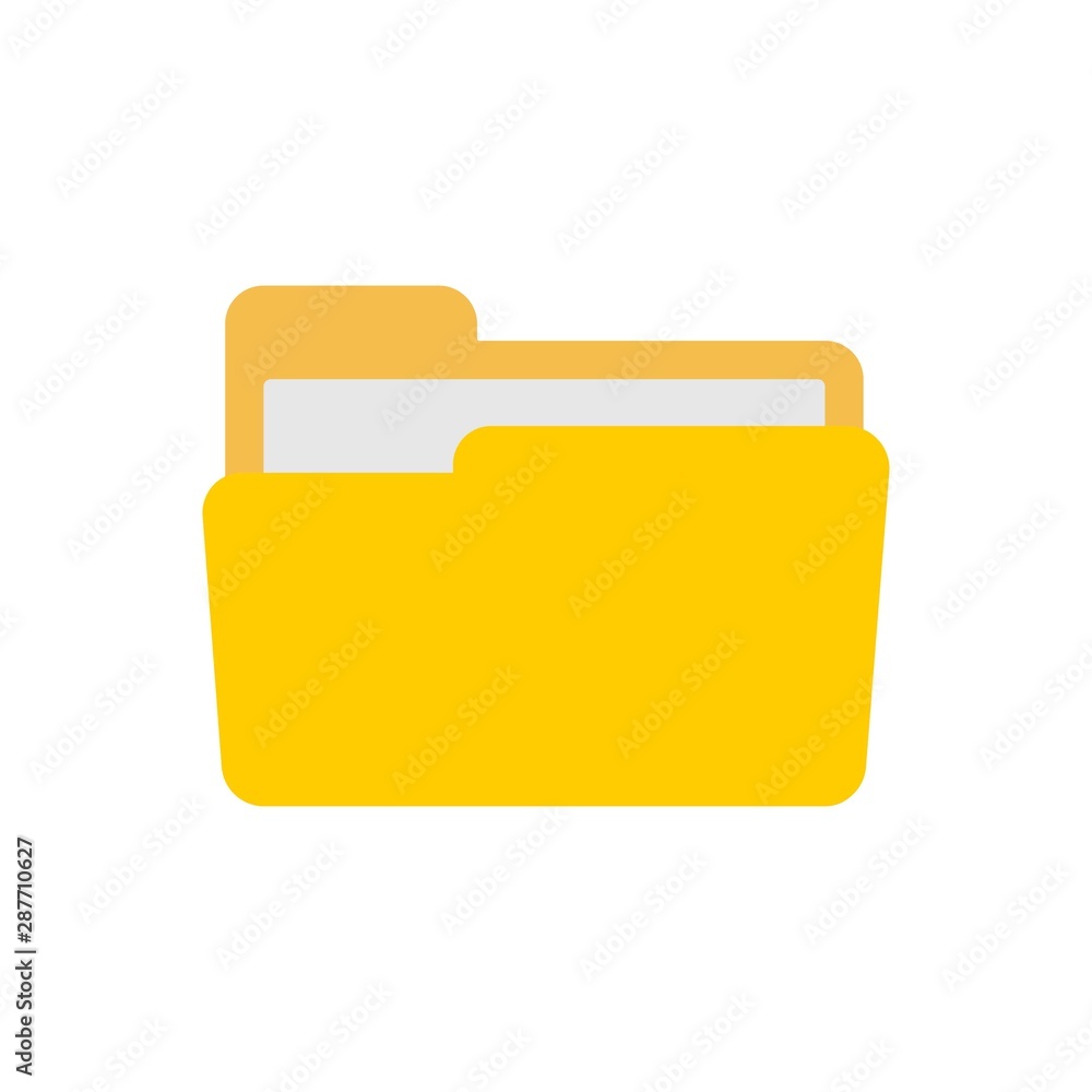 open folder icon. Folder with documents on white background, vector open folder icon. Folder with documents on white background, vector