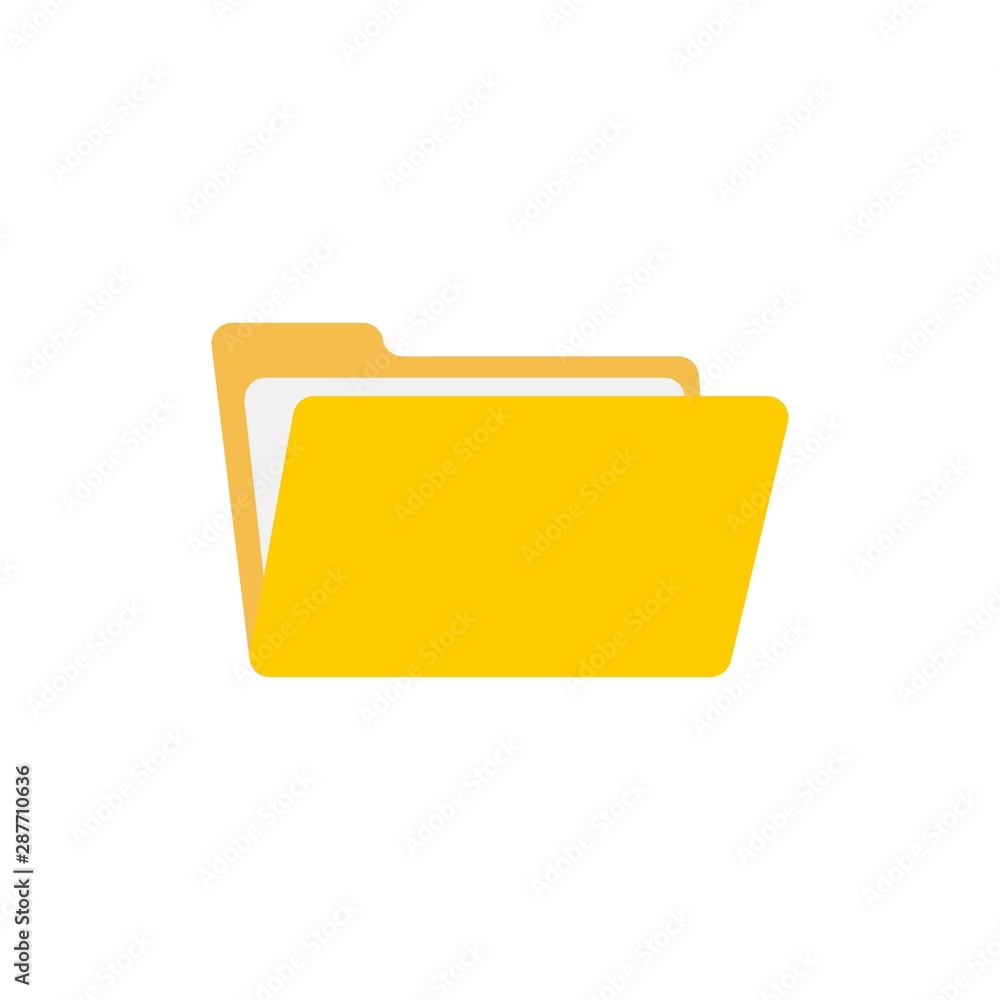 open folder icon. Folder with documents on white background, vector open folder icon. Folder with documents on white background, vector