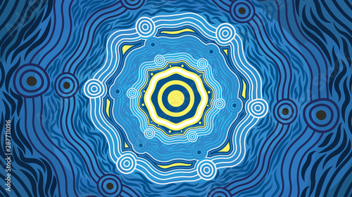 Illustration based on aboriginal style of background.