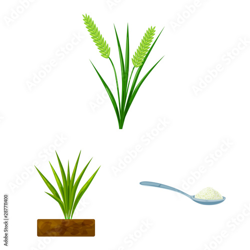 Vector illustration of food and organic symbol. Set of food and agricultural vector icon for stock.
