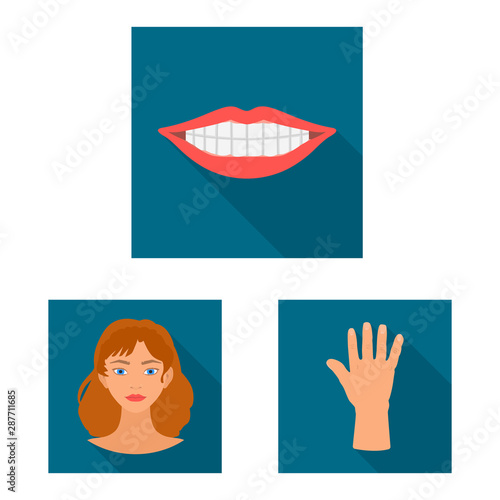 Vector design of body and part logo. Collection of body and anatomy stock vector illustration.