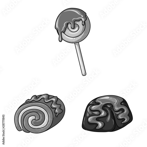 Vector illustration of sweet and caramel symbol. Collection of sweet and culinary stock vector illustration.