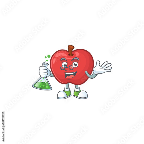 Professor apple fruit character mascot for health dessert